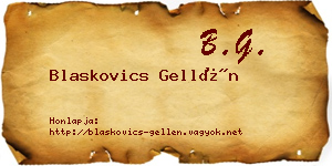 Blaskovics Gellén névjegykártya
